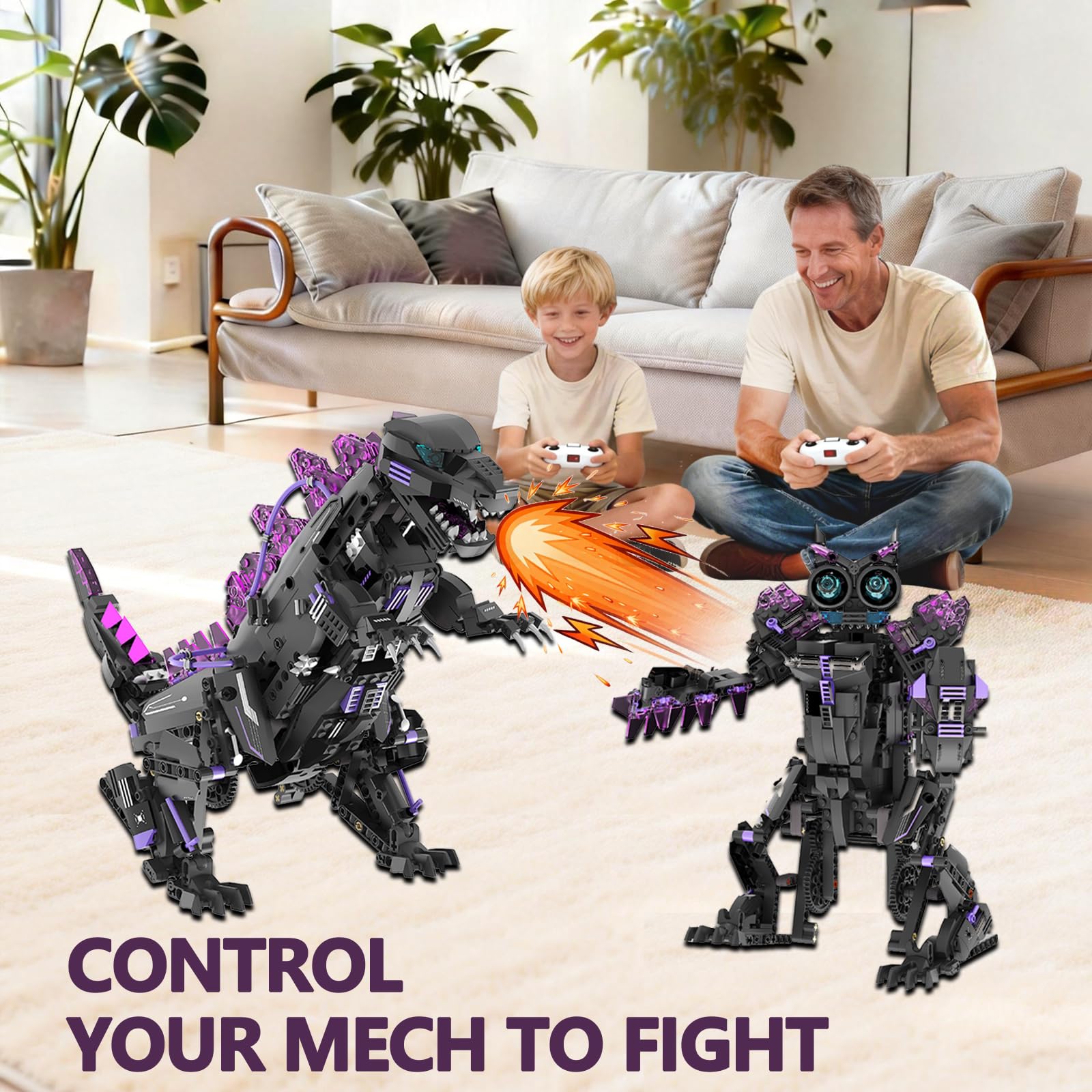 Kit de construcción robot dinosaurio STEM 5 en 1 Garvee con control remoto y app para niños